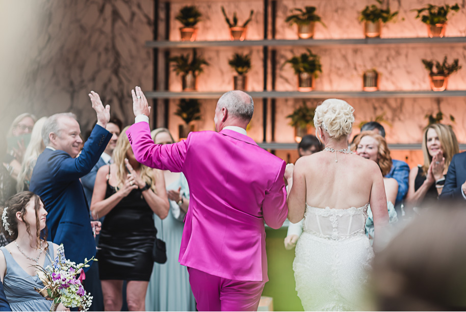 Colorful swanky black tie Shinola wedding at the Shinola Hotel in downtown Detroit, Michigan provided by Kari Dawson, top-rated Detroit wedding photographer and her team.