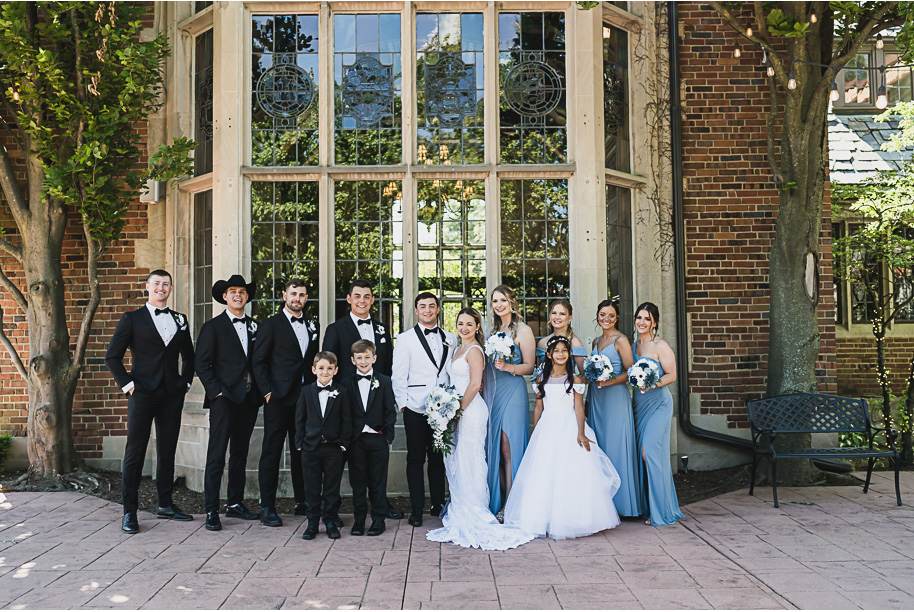 Dusty blue and white black-tie summer Pine Knob wedding in Clarkston, Michigan provided by Kari Dawson, top-rated Metro Detroit wedding photogapher, and her team.