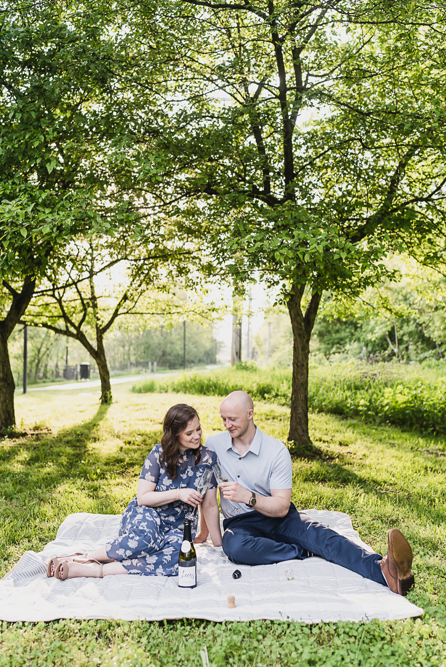 Romantic Marshall, Michigan engagment photos in the park with Kari Dawson photography, top-rated Michigan wedding photographer.