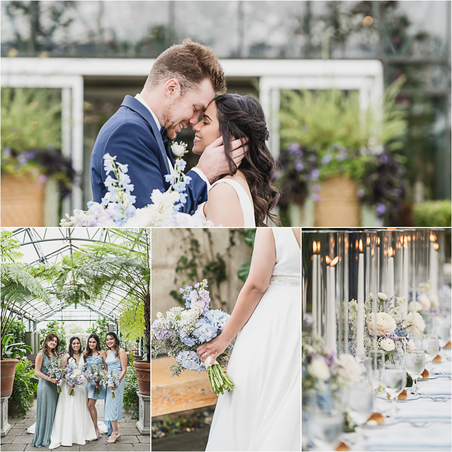 Navy and dusty blue summer Indian American Planterra wedding at Planterra Conservatory in West Bloomfield provided by Kari Dawson, top-rated Detroit wedding photographer and her team.