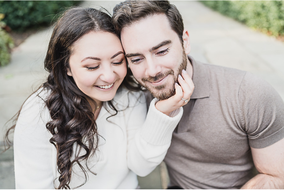 A fall Meadow Brook engagement session wrapped in the setting sun in Rochester, Michigan provided by Kari Dawson top-rated Rochester wedding photographer.