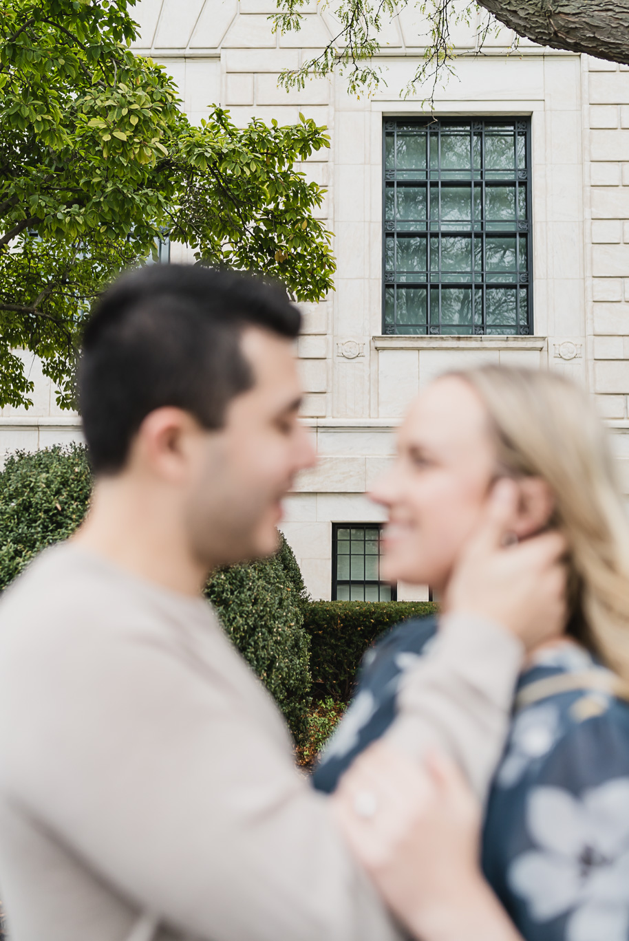 A fall engagement session in Detroit at the Detroit Public Library and Detroit Institute of Arts by Kari Dawson.