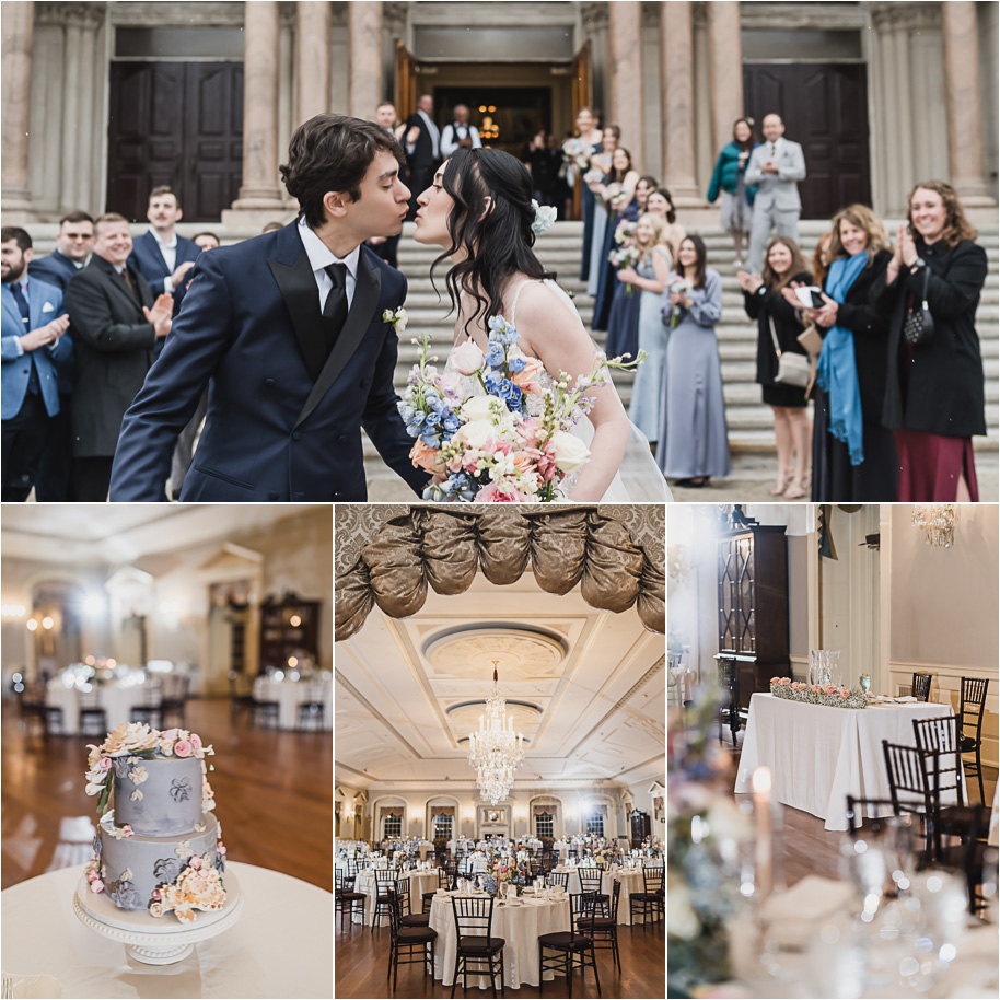 A classic and romantic winter Lovett Hall wedding at Greenfield Village in Dearborn Michigan provided by Kari Dawson top-rated Detroit wedding photographer.