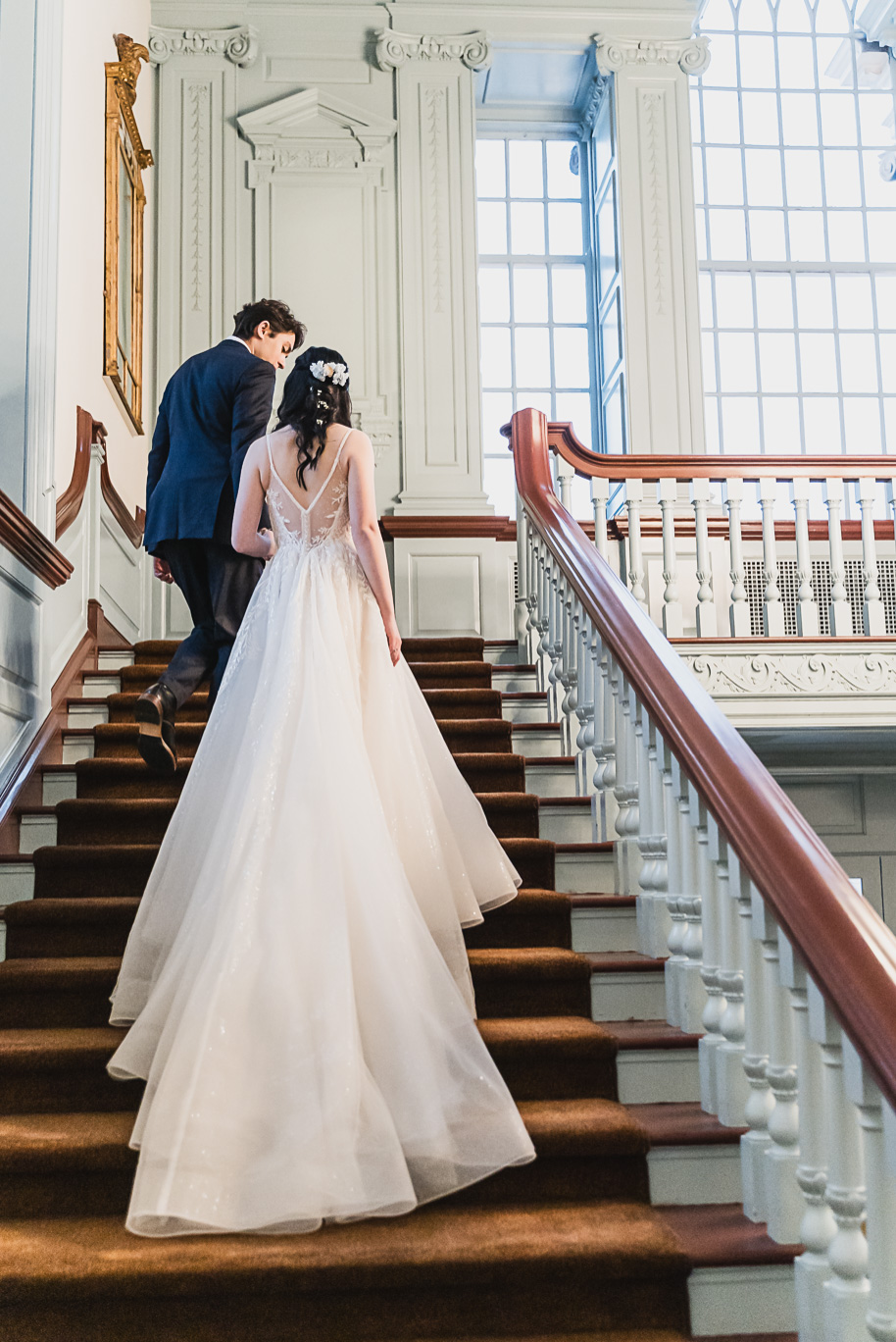 A classic and romantic winter Lovett Hall wedding at Greenfield Village in Dearborn Michigan provided by Kari Dawson top-rated Detroit wedding photographer.