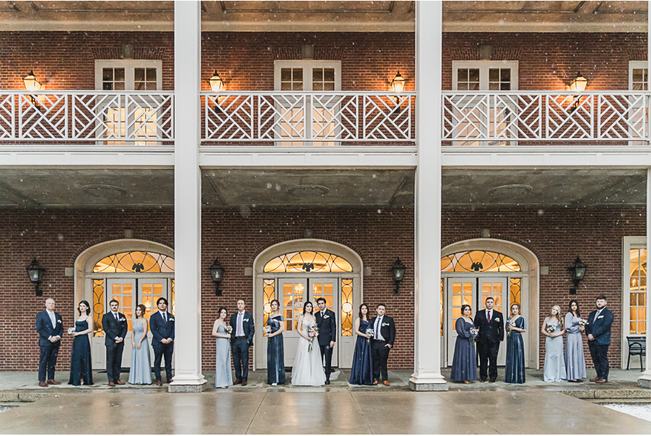 A classic and romantic winter Lovett Hall wedding at Greenfield Village in Dearborn Michigan provided by Kari Dawson top-rated Detroit wedding photographer.