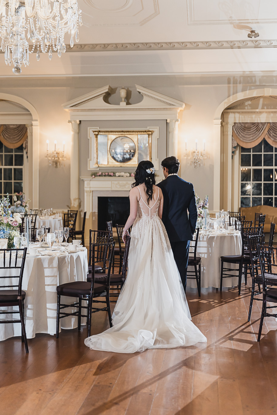 A classic and romantic winter Lovett Hall wedding at Greenfield Village in Dearborn Michigan provided by Kari Dawson top-rated Detroit wedding photographer.