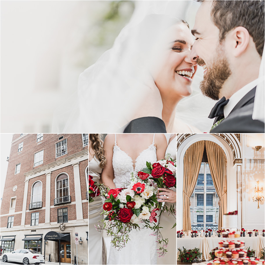 A vibrant classic Colony Club wedding in downtown Detroit Michigan provided by Kari Dawson, top-rated Detroit wedding photographer, and her team.