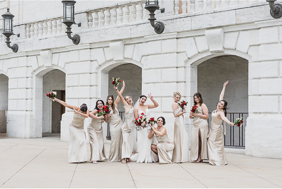 A vibrant classic Colony Club wedding in downtown Detroit Michigan provided by Kari Dawson, top-rated Detroit wedding photographer, and her team.