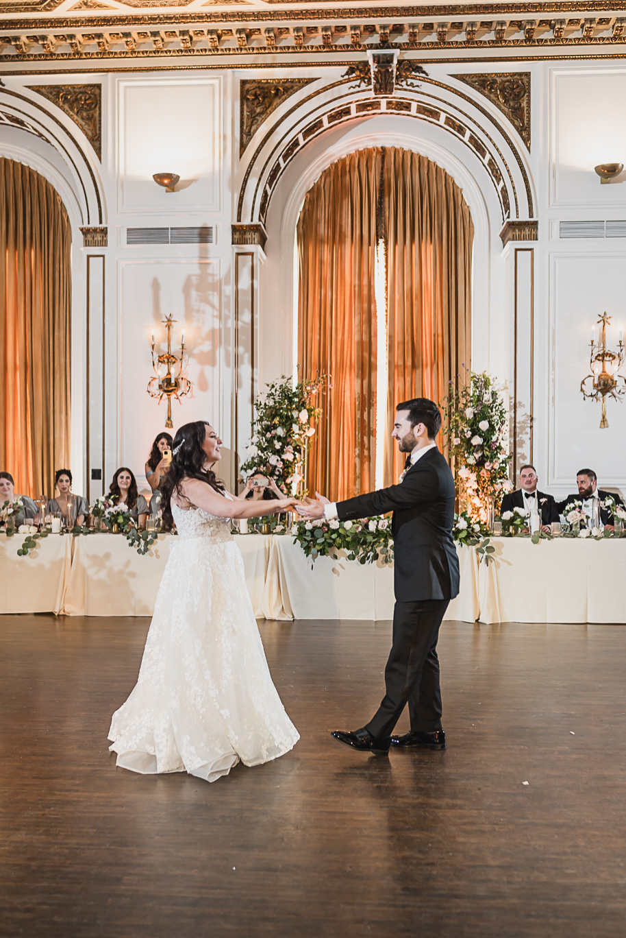 A classic black-tie summer Palestinian wedding in Detroit at the Colony Club by Kari Dawson, top-rated Detroit wedding photographer, and her team.