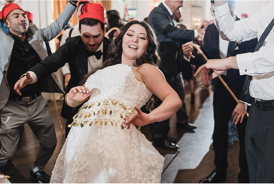 A classic black-tie summer Palestinian wedding in Detroit at the Colony Club by Kari Dawson, top-rated Detroit wedding photographer, and her team.