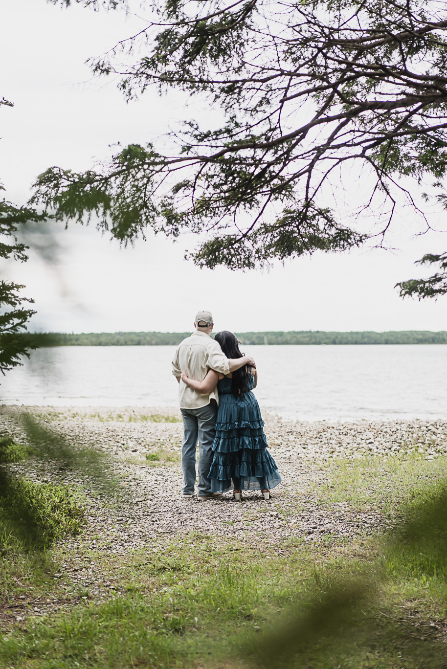 A northern Michigan engagement session on Lake Huron in Presque Isle by top-rated Norhtern Michigan wedding photographer, Kari Dawson.