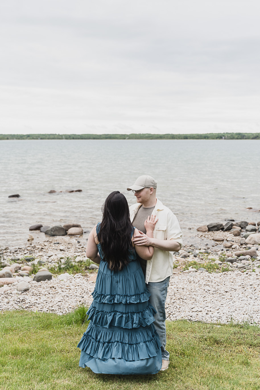 A northern Michigan engagement session on Lake Huron in Presque Isle by top-rated Norhtern Michigan wedding photographer, Kari Dawson.