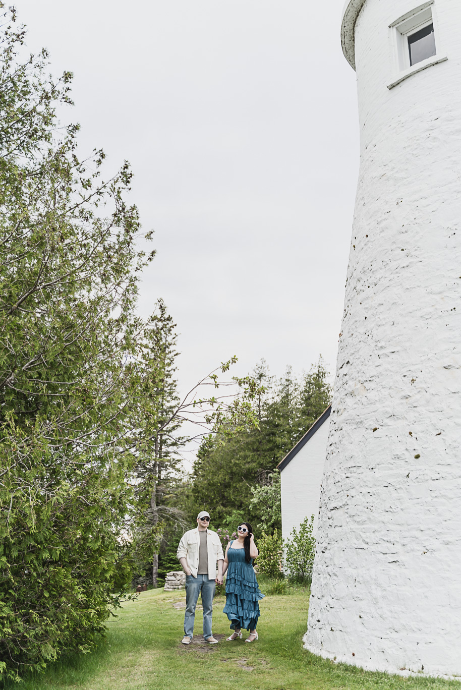 A northern Michigan engagement session on Lake Huron in Presque Isle by top-rated Norhtern Michigan wedding photographer, Kari Dawson.