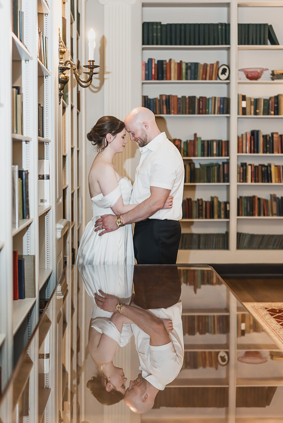 A spring black and white Lovett Hall wedding at Greenfield Village in Dearborn, Michigan provided by Kari Dawson Photography.