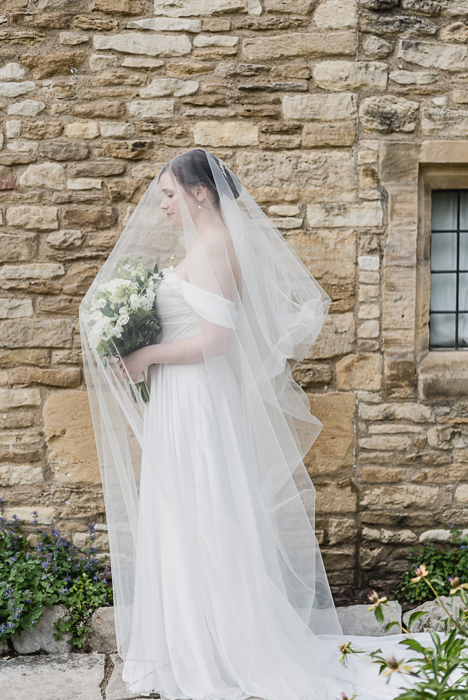 A spring black and white Lovett Hall wedding at Greenfield Village in Dearborn, Michigan provided by Kari Dawson Photography.