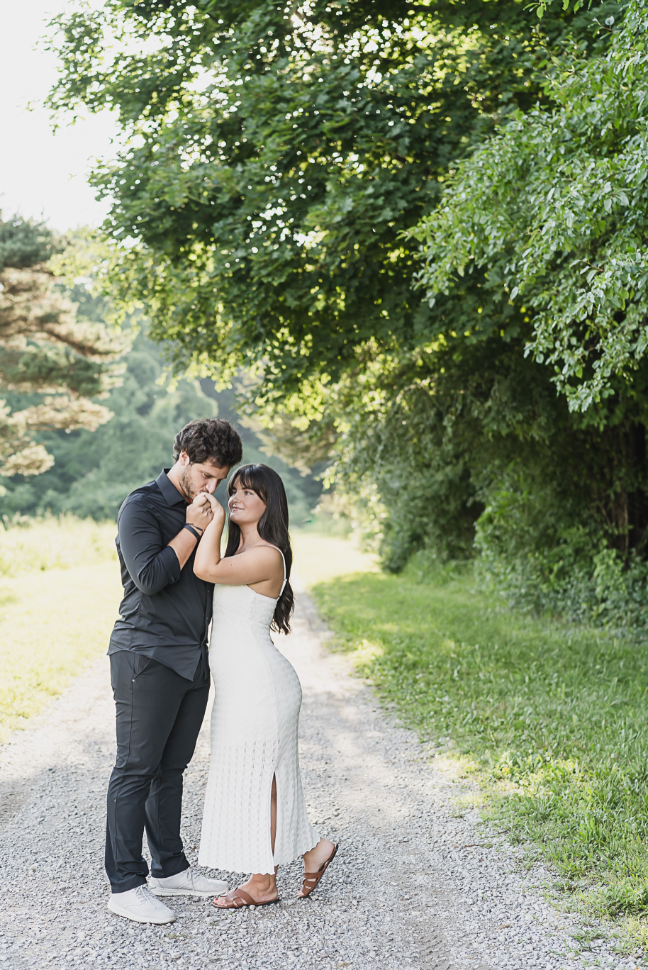 A sunny summer Stony Creek engagement in Washington, Michigan provided by Kari Dawson, top-rated Detroit wedding photographer.