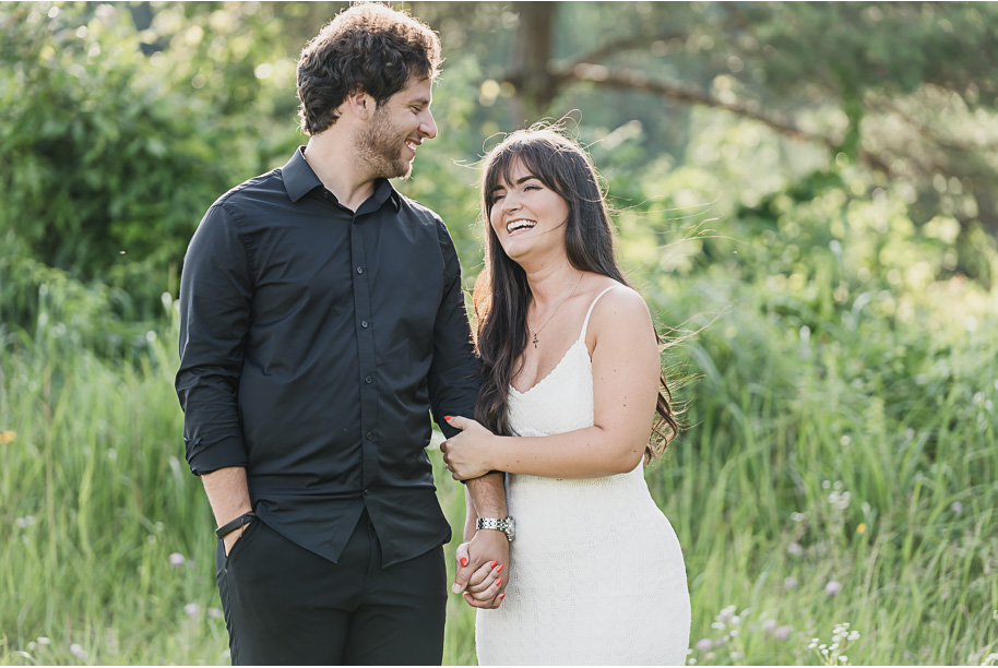 A sunny summer Stony Creek engagement in Washington, Michigan provided by Kari Dawson, top-rated Detroit wedding photographer.