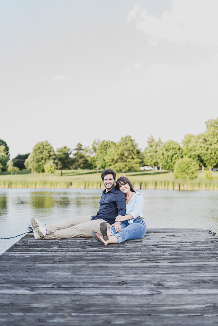 A sunny summer Stony Creek engagement in Washington, Michigan provided by Kari Dawson, top-rated Detroit wedding photographer.