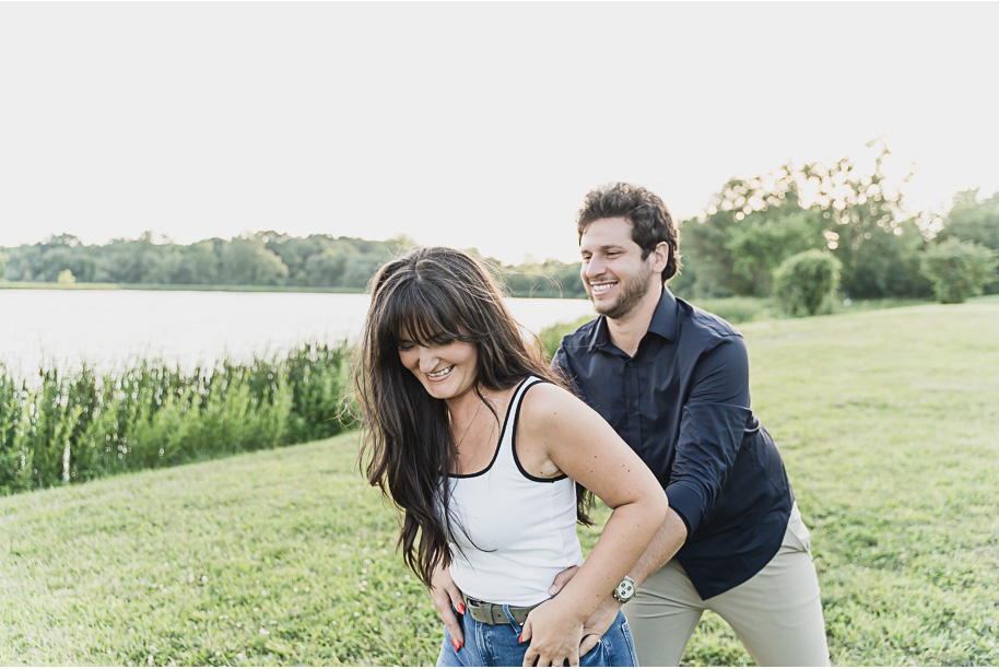 A sunny summer Stony Creek engagement in Washington, Michigan provided by Kari Dawson, top-rated Detroit wedding photographer.