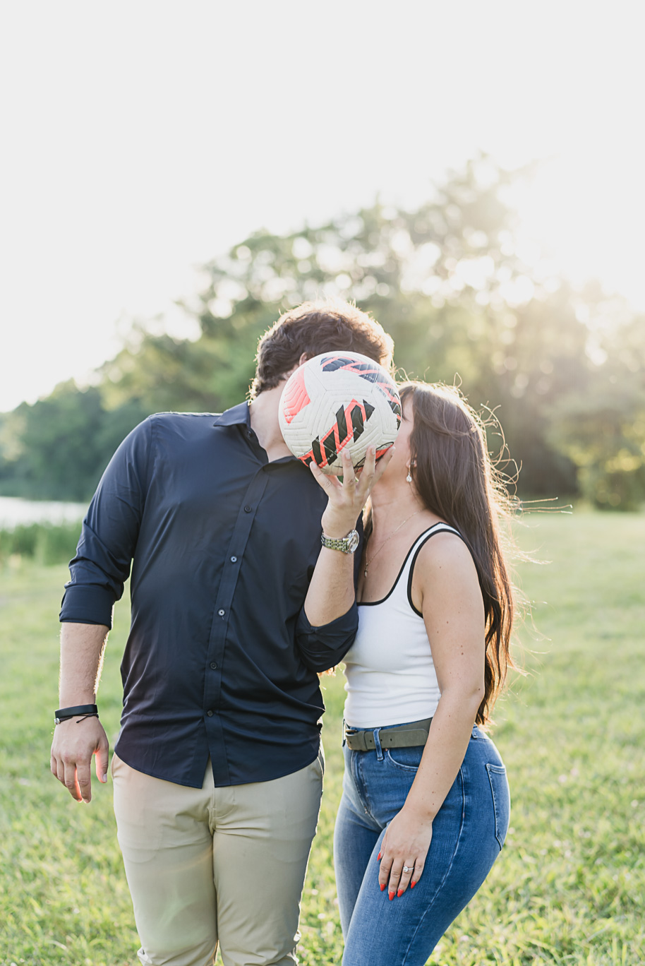 A sunny summer Stony Creek engagement in Washington, Michigan provided by Kari Dawson, top-rated Detroit wedding photographer.