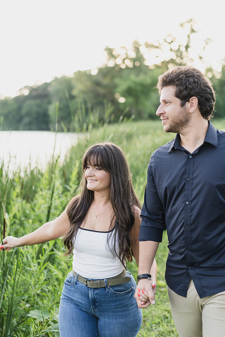 A sunny summer Stony Creek engagement in Washington, Michigan provided by Kari Dawson, top-rated Detroit wedding photographer.