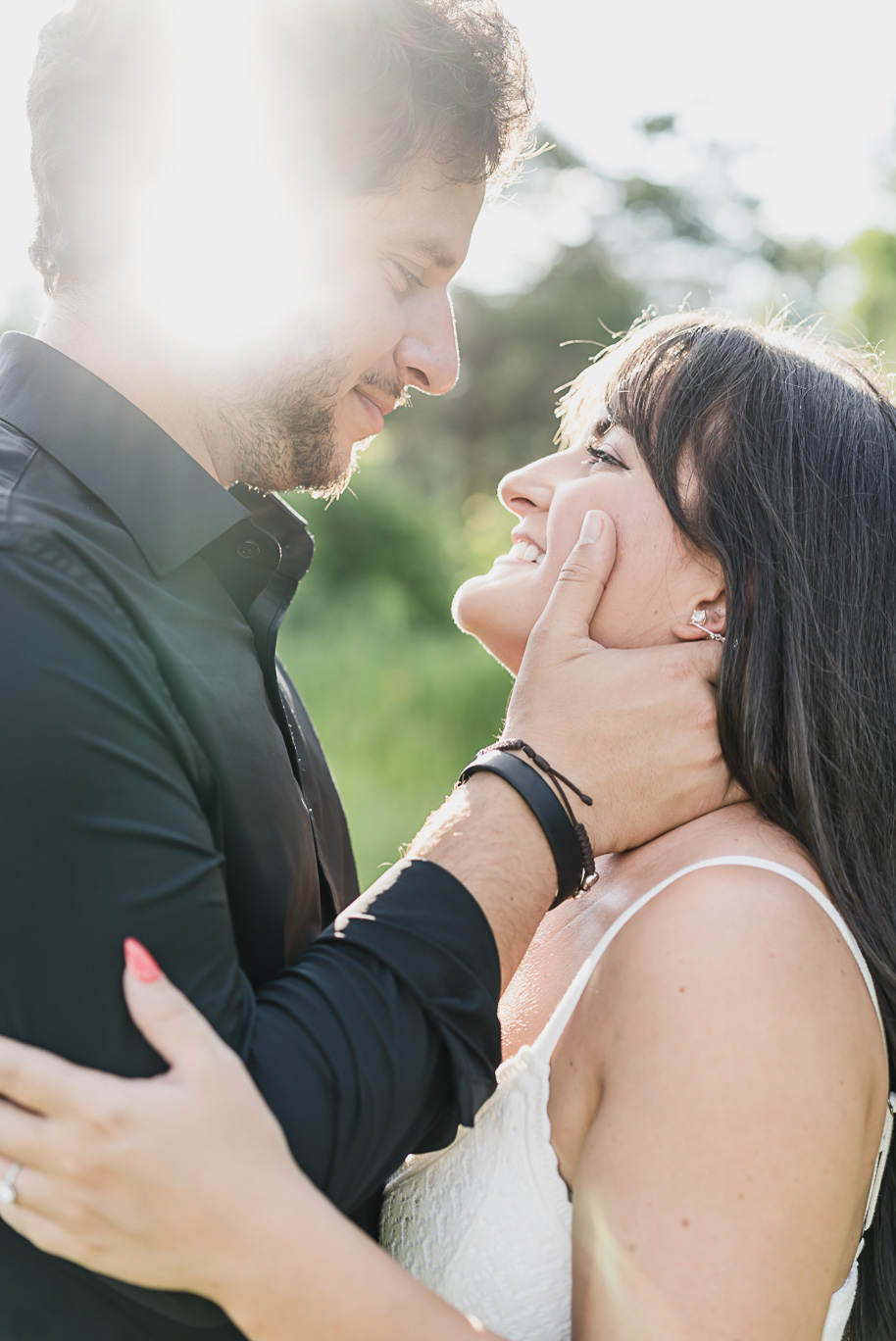 A sunny summer Stony Creek engagement in Washington, Michigan provided by Kari Dawson, top-rated Detroit wedding photographer.