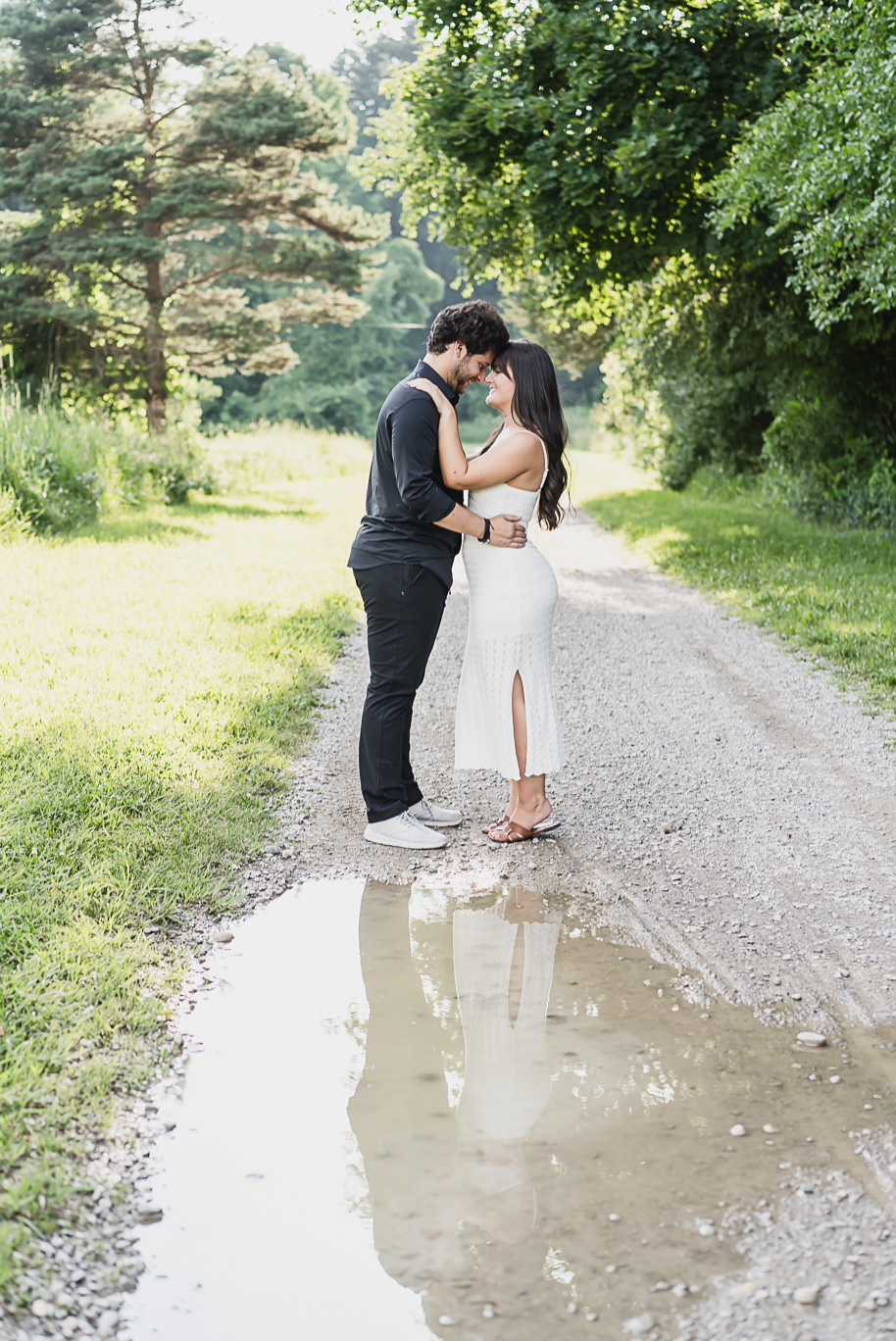 A sunny summer Stony Creek engagement in Washington, Michigan provided by Kari Dawson, top-rated Detroit wedding photographer.