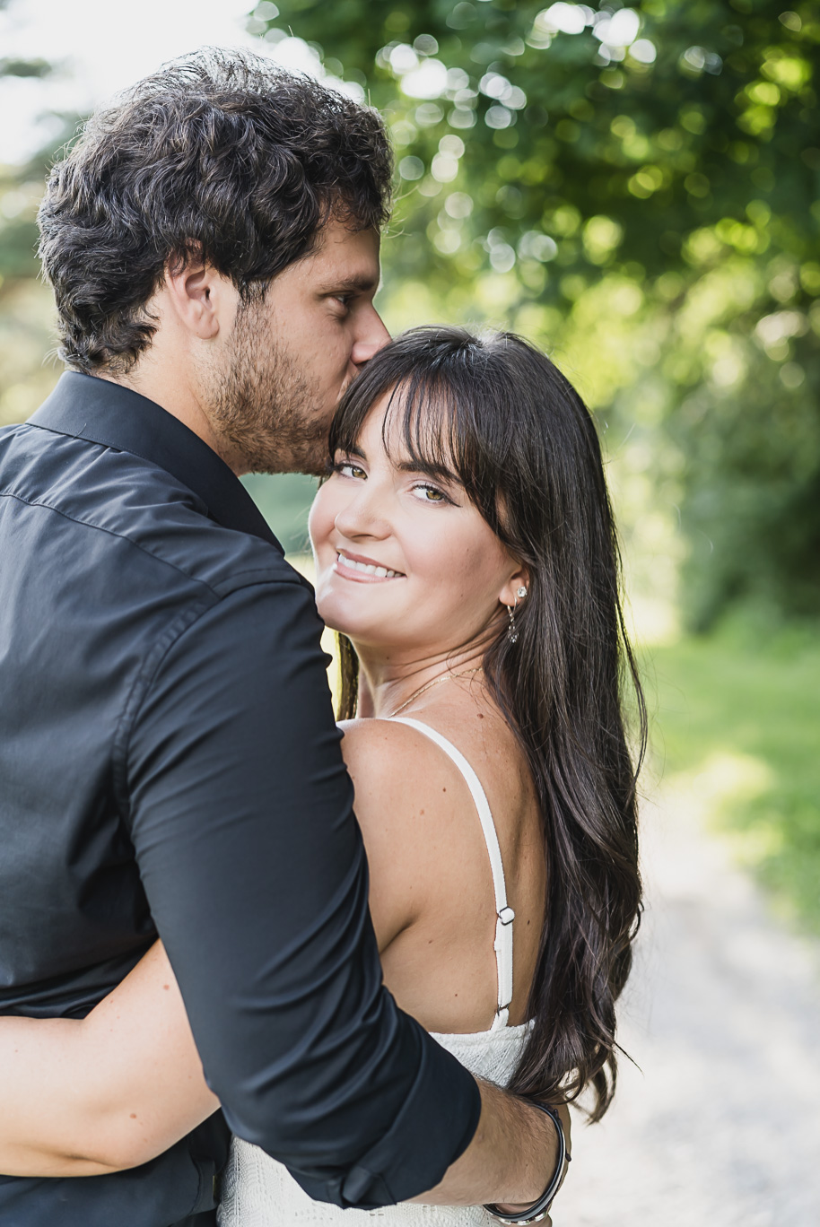 A sunny summer Stony Creek engagement in Washington, Michigan provided by Kari Dawson, top-rated Detroit wedding photographer.