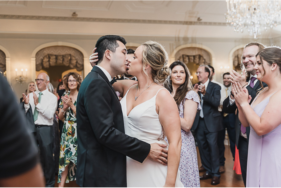 A sunny summer pastel color palette Lovett Hall wedding in Dearborn, Michigan at Greenfield Village provided by Kari Dawson.