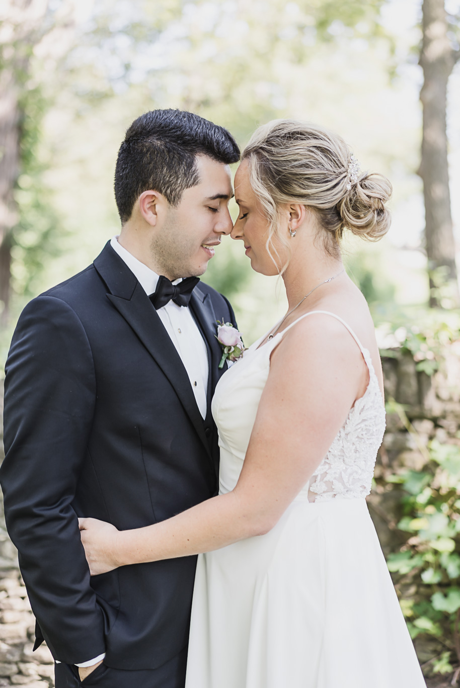 A sunny summer pastel color palette Lovett Hall wedding in Dearborn, Michigan at Greenfield Village provided by Kari Dawson.