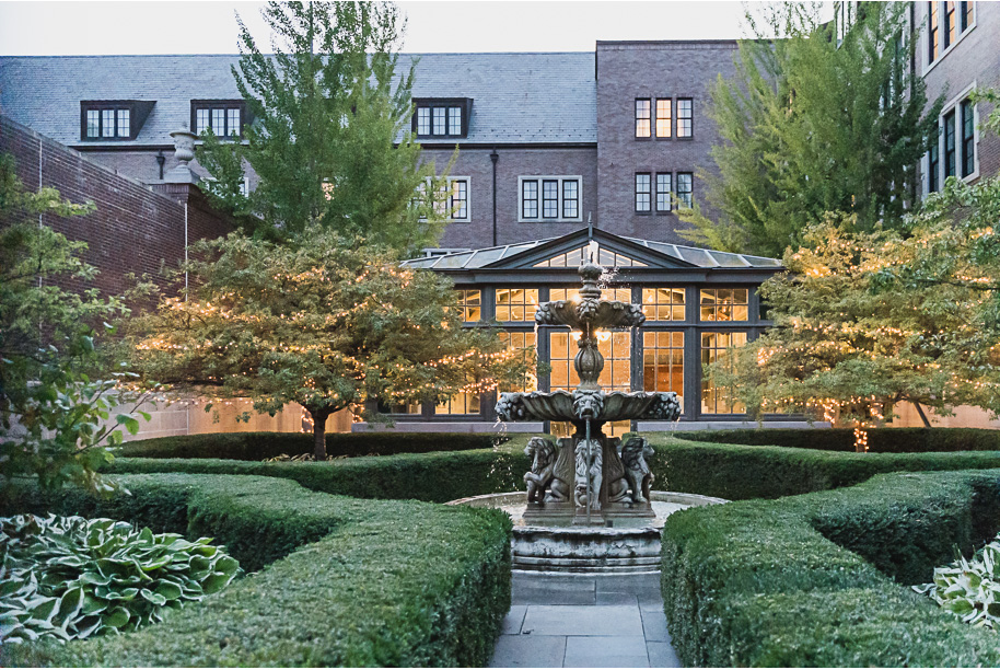 A romantic late summer intimate wedding at the Royal Park Hotel in Rochester, Michigan provided by top-rated Rochester wedding photograher Kari Dawson and her team.