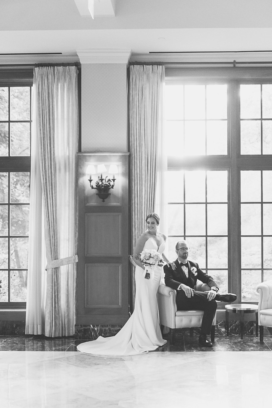 A romantic late summer intimate wedding at the Royal Park Hotel in Rochester, Michigan provided by top-rated Rochester wedding photograher Kari Dawson and her team.