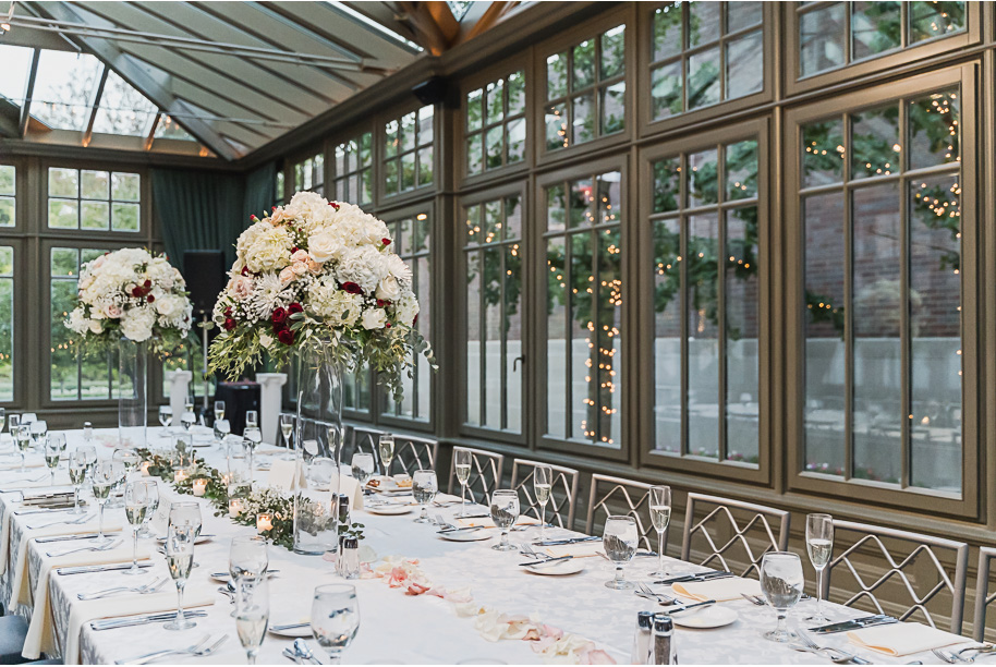 A romantic late summer intimate wedding at the Royal Park Hotel in Rochester, Michigan provided by top-rated Rochester wedding photograher Kari Dawson and her team.