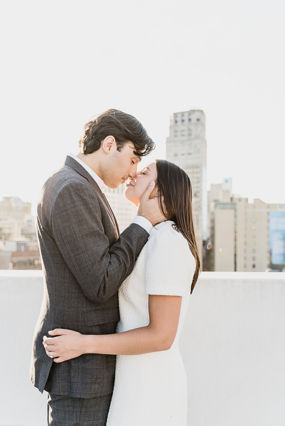 A classicly styled romantic downtown Detroit engagement session provided by top-rated Detroit wedding photographer Kari Dawson.