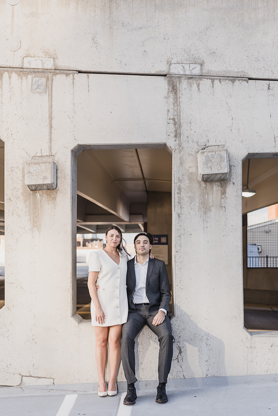 A classicly styled romantic downtown Detroit engagement session provided by top-rated Detroit wedding photographer Kari Dawson.