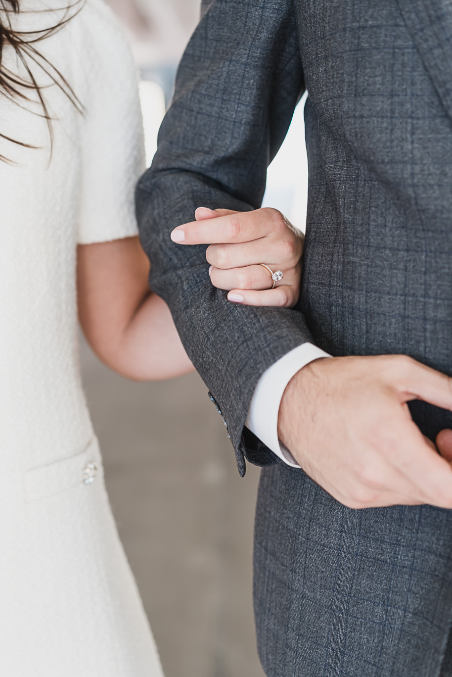 A classicly styled romantic downtown Detroit engagement session provided by top-rated Detroit wedding photographer Kari Dawson.