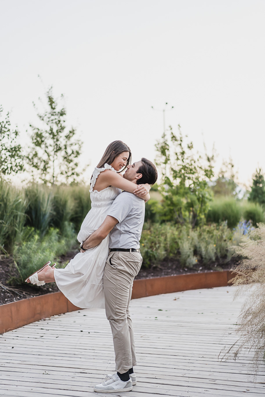 A classicly styled romantic downtown Detroit engagement session provided by top-rated Detroit wedding photographer Kari Dawson.