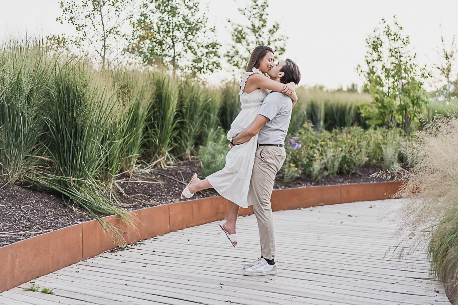 A classicly styled romantic downtown Detroit engagement session provided by top-rated Detroit wedding photographer Kari Dawson.