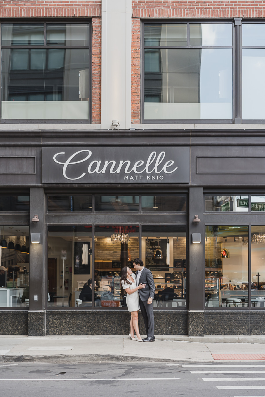 A classicly styled romantic downtown Detroit engagement session provided by top-rated Detroit wedding photographer Kari Dawson.