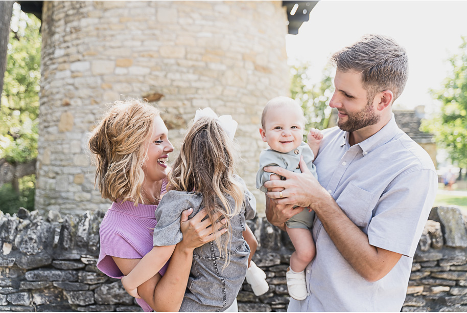 A fun Greenfield Village family photo session in Dearborn, Michigan provided by top-rated Detroit portrait and wedding photographer Kari Dawson.