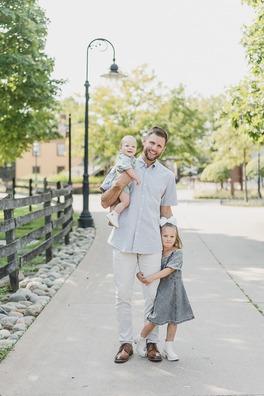 A fun Greenfield Village family photo session in Dearborn, Michigan provided by top-rated Detroit portrait and wedding photographer Kari Dawson.