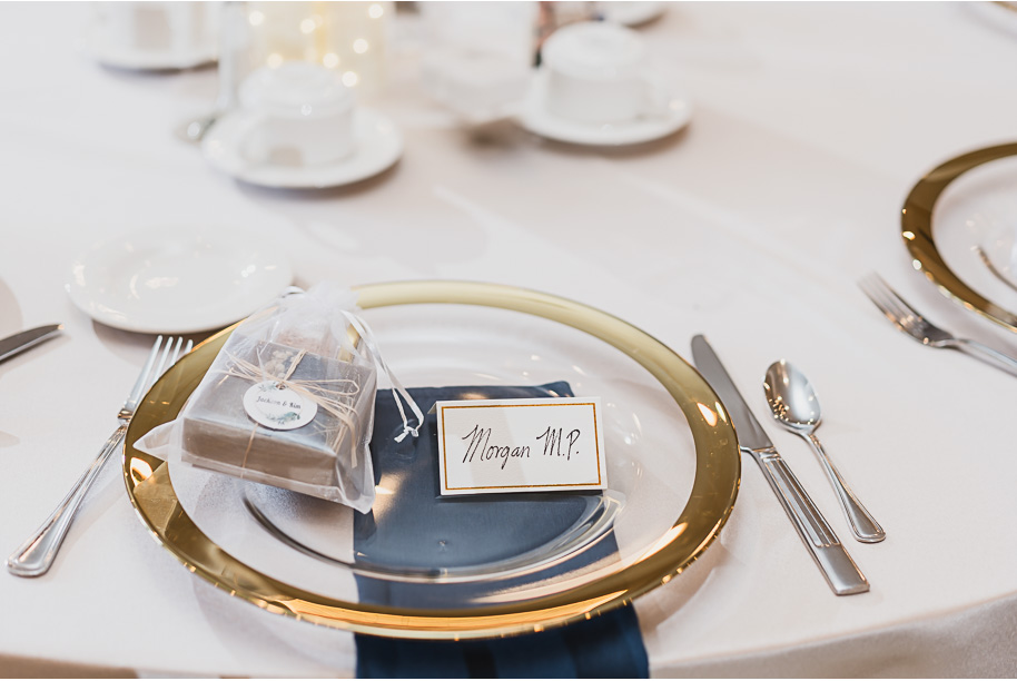 A classic navy and black summer San Marino Club wedding in Sterling Heights provided by top-rated Detroit wedding photographer Kari Dawson.