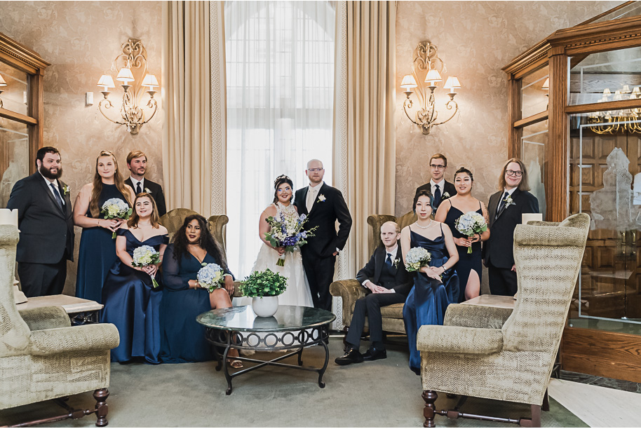 A classic navy and black summer San Marino Club wedding in Sterling Heights provided by top-rated Detroit wedding photographer Kari Dawson.