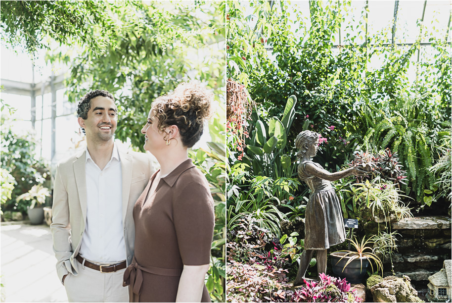 A Bell Isle Engagement Session at the Conservatory provided by top-rated Detroit wedding photographer Kari Dawson.