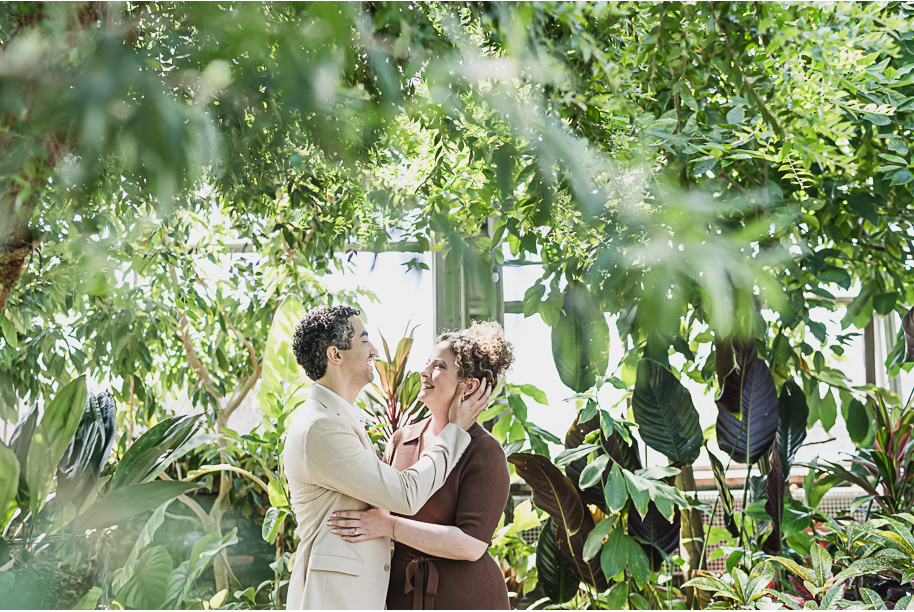A Bell Isle Engagement Session at the Conservatory provided by top-rated Detroit wedding photographer Kari Dawson.