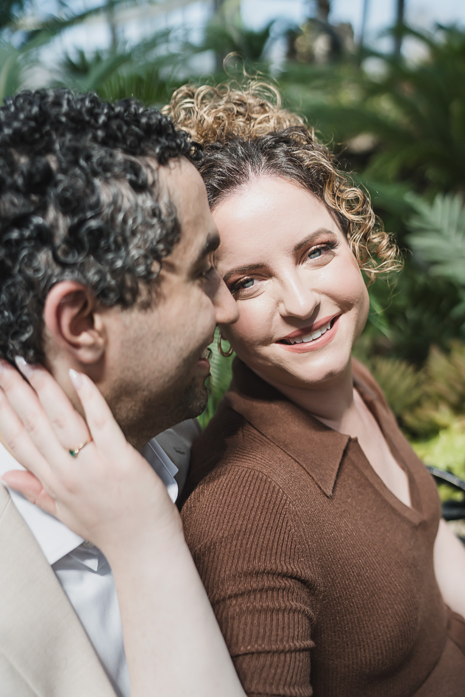 A Bell Isle Engagement Session at the Conservatory provided by top-rated Detroit wedding photographer Kari Dawson. 