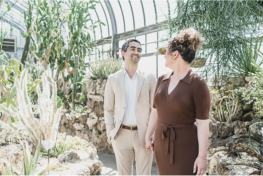 A Bell Isle Engagement Session at the Conservatory provided by top-rated Detroit wedding photographer Kari Dawson.