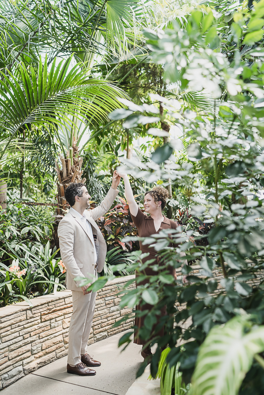A Bell Isle Engagement Session at the Conservatory provided by top-rated Detroit wedding photographer Kari Dawson.
