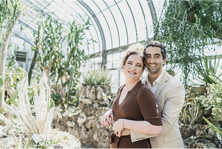 A Bell Isle Engagement Session at the Conservatory provided by top-rated Detroit wedding photographer Kari Dawson.