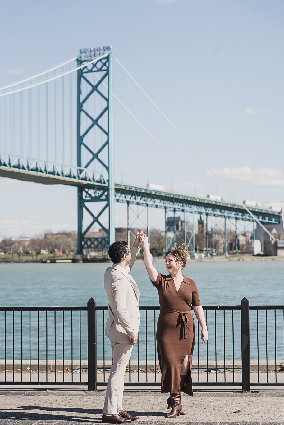 A Bell Isle Engagement Session at the Conservatory provided by top-rated Detroit wedding photographer Kari Dawson.